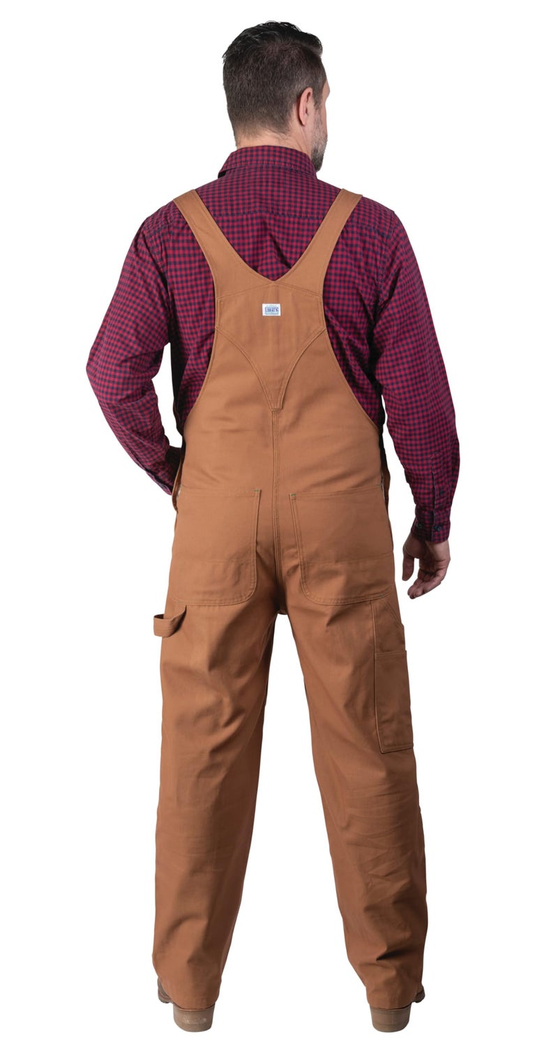 Liberty Men's Duck Bib Overalls, Pecan, 52W x 30L - Image 2